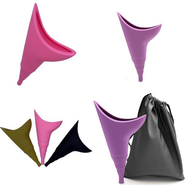 

портативный туалет женщина женщины мочеиспускание bucket силикон писсуаров сумка постоянная хоппер палата воронка горшок вне многоцветные 7