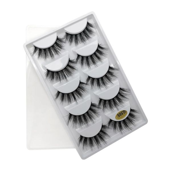 

5 пар multaught 3d норки ресницы ложные ресницы ручной работы хрустящие пушистые длинные ресницы натуральные глаза макияж из искусственных г