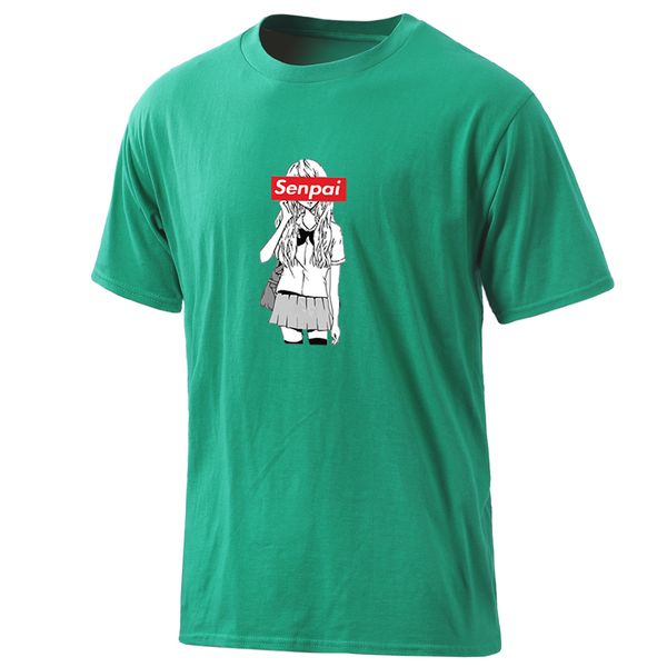 

mens senpai cartoon girl fashion summer round neck male short sleeve hip hop leisure homme sport hooded sweatshirt hoodie men t shirt