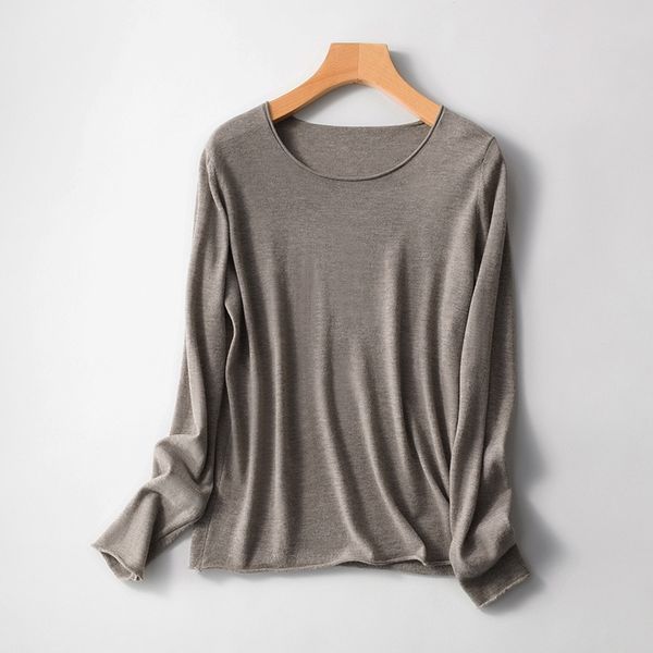 

100% wool knitted women scoop neck wool sweater curl edges y200910, White;black
