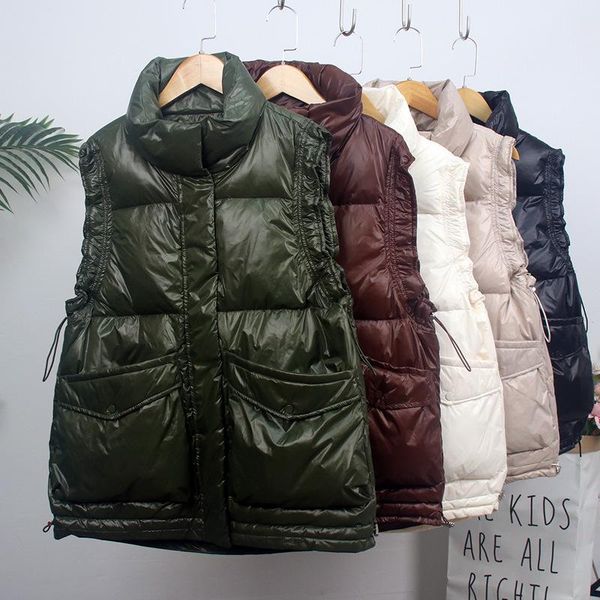 

2020 autumn and winter new down vest women short korean loose down jacket small white duck all-match fashionable vest women, Black