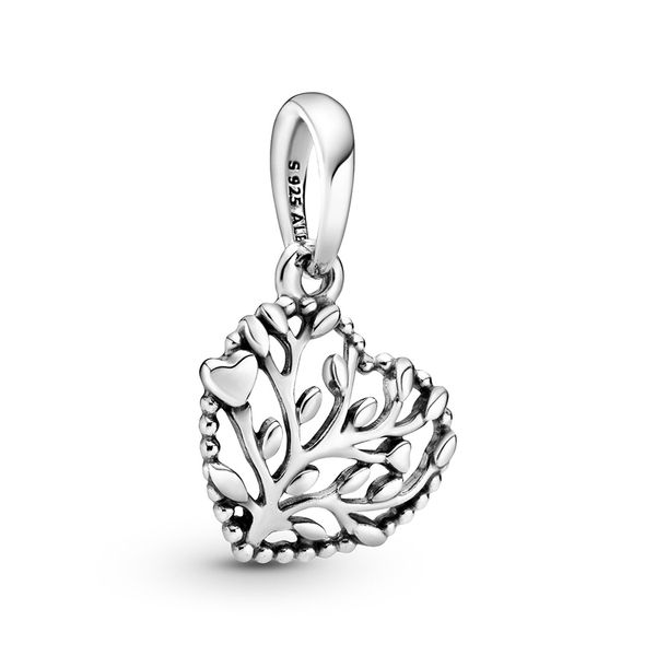 

2020 new authentic 925 sterling silver family tree heart dangle charms beads pendant fit pandora bracelets & necklace for diy jewelry making, Black
