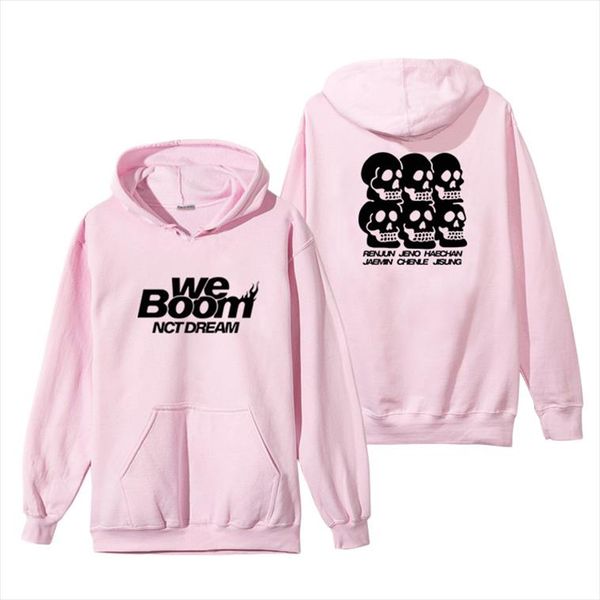 

fadun new nct dream kpop we boom album printed hoodies sweatshirt women men casual clothes kpops streetwear hooded, Black