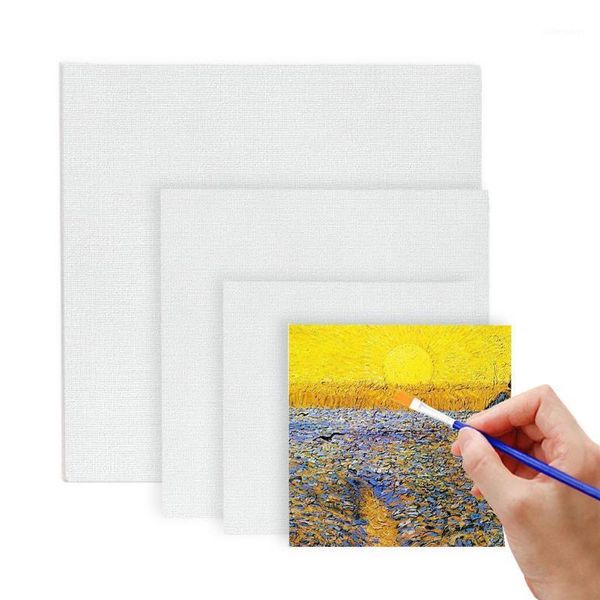 

6pcs painting canvas blank cotton canvas panels square mounted art artist boards painting tool craft for acrylic oil drop ship1