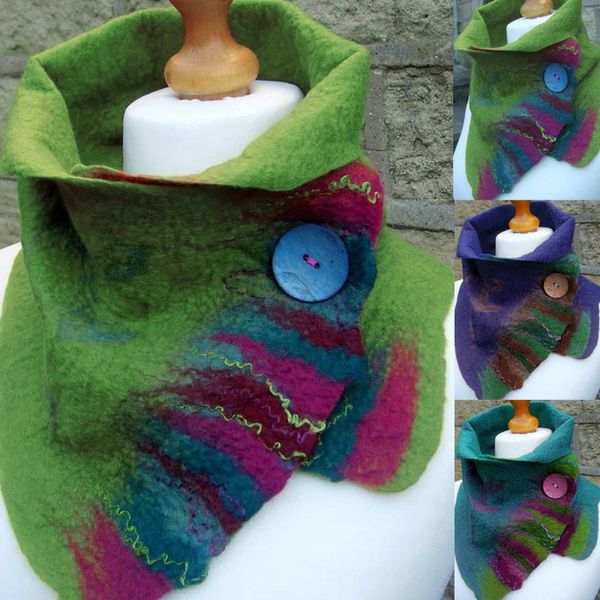 

scarf women winter green vintage plain shawls fashion women scarf buckle design cosplay scarf soft wrap casual warm shawl 201026, Blue;gray