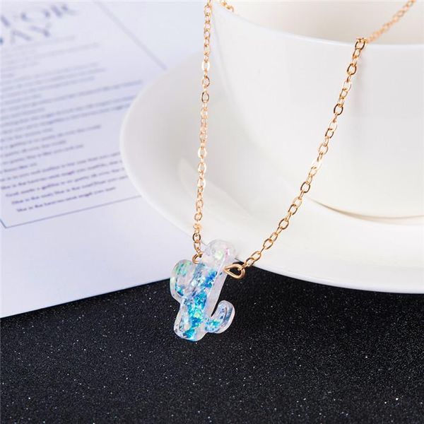 

2019 природный камень опал cactus ожерелья подвески женщины природные завод ювелирные изделия золотая цепь choker ожерелье день рождения под, Silver