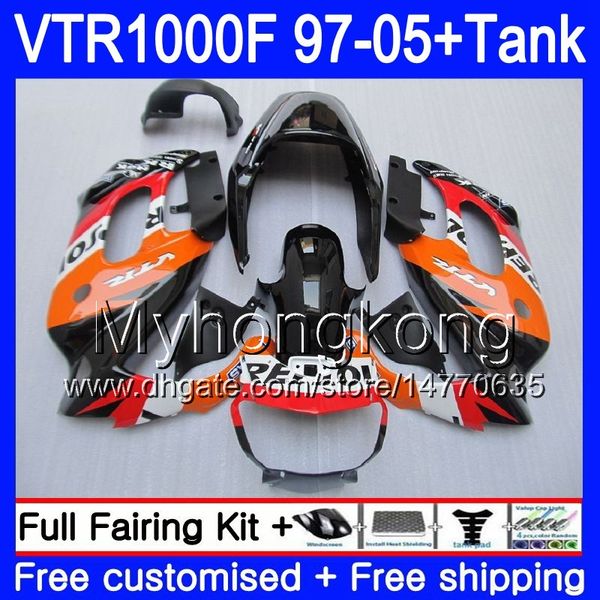 Karosserie + Tank für HONDA SuperHawk VTR1000F 97 98 99 00 01 05 56HM.45 Hot Repsol VTR1000 F VTR 1000 F 1000F 1997 1998 1999 2000 2001 Verkleidungen