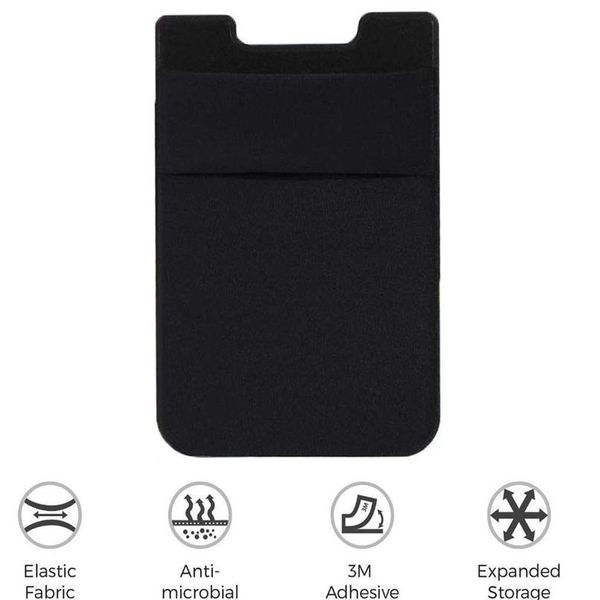 

adhesive sticker phone pocket cell phone stick on card wallet stretchy lycra credit cards id card holder pouch sl wmtqbn