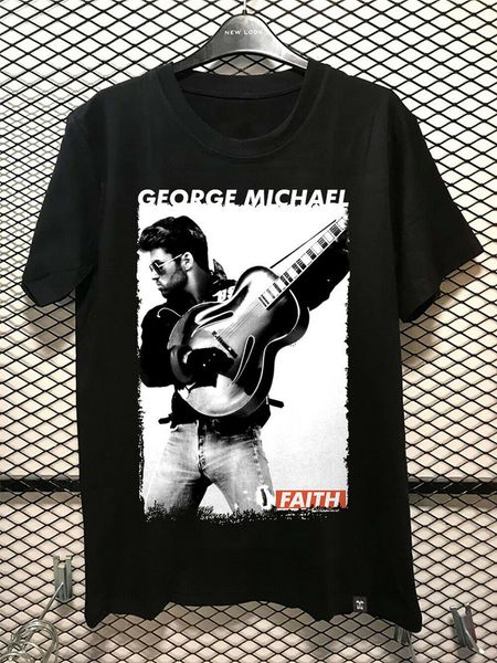 

george michael faith classic black t shirt, gift for menwomen. printing apparel tee shirt sport hooded sweatshirt hoodie