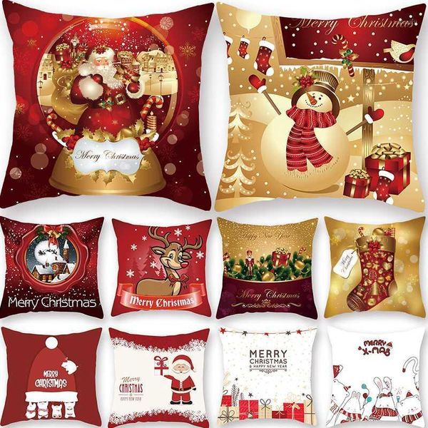 

christmas xmas red pillowcase tree decoration santa claus cushion cover christmas decorations for home snowman noel navidad 20211