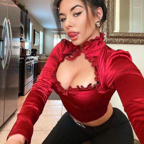 

black red bodycon high street blouse shir1, White