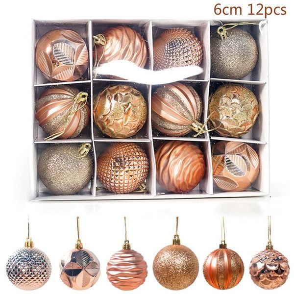 

yoriwoo 12шт 6см merry christmas balls блесна подвеска висячие украшения рождественской елки украшения домашнего декора подарка xmas noel wm