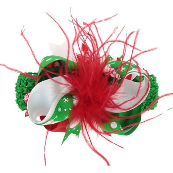 

hair children baby feather girls xmas clip ribbon bow flower hairpin accessories headwear christmas