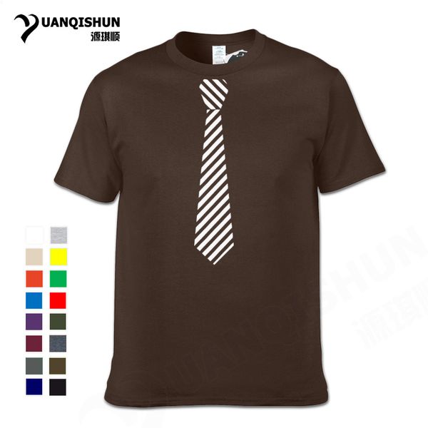 

sport funny tie printed t-shirt office workers casual tie design t shirts pure cotton short-sleeve tee