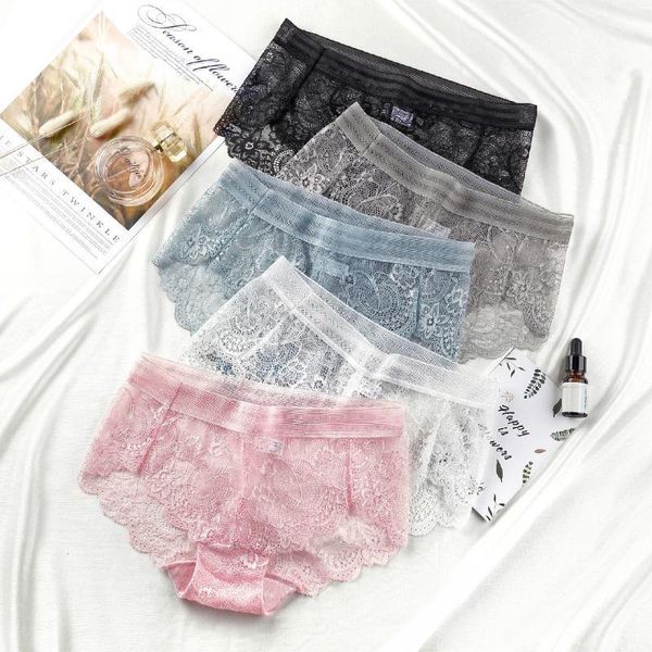 

ms non-trace lace underwear breathable briefs women's panties underwear for women1, Black;pink