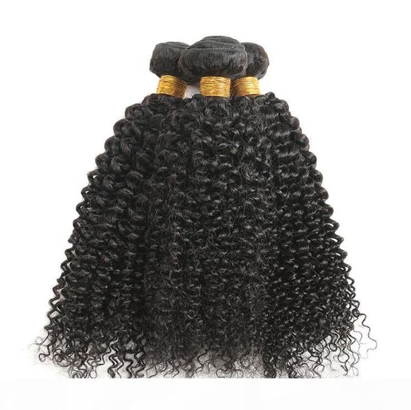 

100% human hair women kinky curly peru indian europe hair wefts natural color 8a remy virgin hair weave bundles, Black