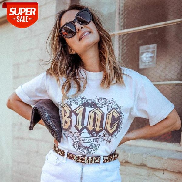 

boho letter print graphic tees women summer short sleeve round neck cotton t-shirt shirts casual vintage cozy tshirts 2021 #fd4p, White