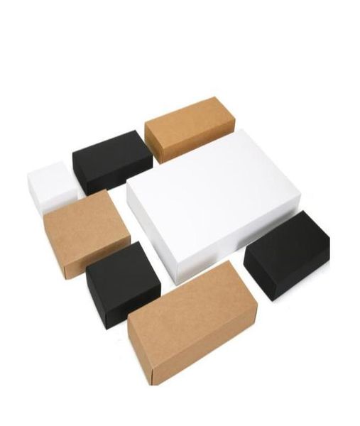

10pcs small black white kraft paper gift cardboard packaging paper box craft carton package for packing handmade soap candy box h jllkag