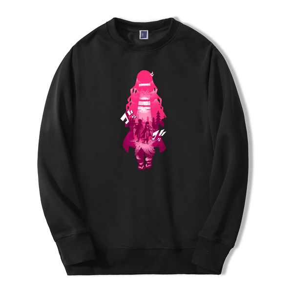 

japan anime demon slayer men sweatshirt hoodies 2020 spring autumn casual nezuko couple streetwear loose fit fashoin pullover, Black