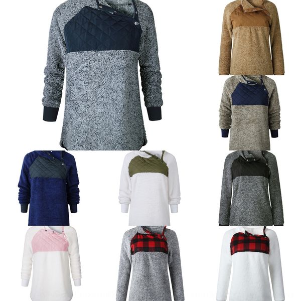 

12 color sweatercotton sweater 6 size 2020 autumn and winter cotton-padded clothes stitching plush diagonal collar coat coat sweater 600058, Black