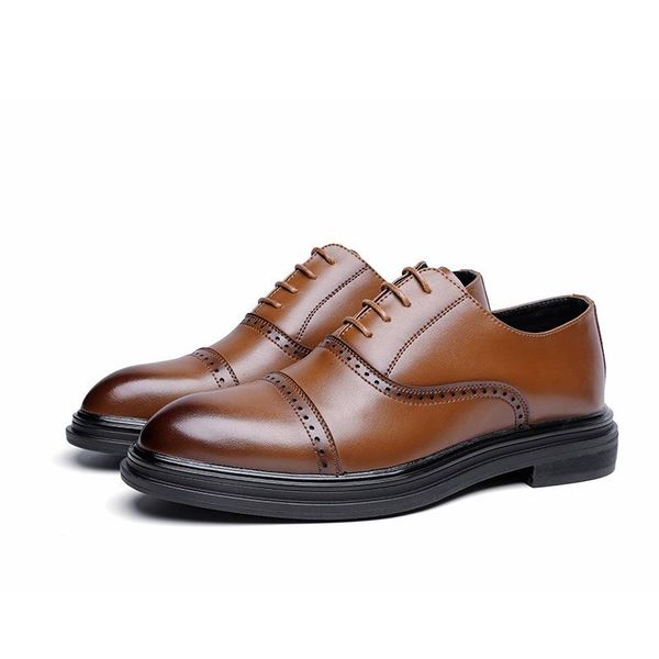 

fashion mens autumn business dress brock england leather retro men dress shoes zapatos de hombre men shoes unique, Black