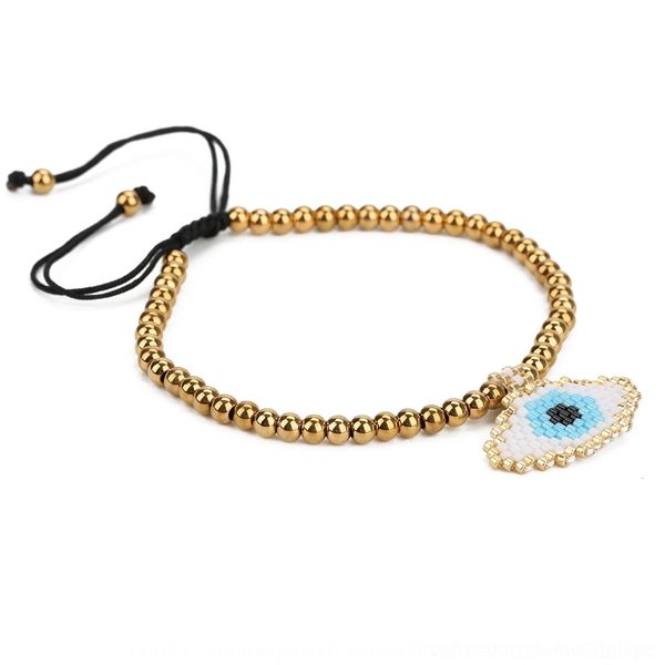 

or7bb go2boho miyuki woven evil stainless steel gold bead 4mm eye go2boho gold woven 4mm stainless steel bracelet bracelet miyuki bead tz ey, Golden;silver