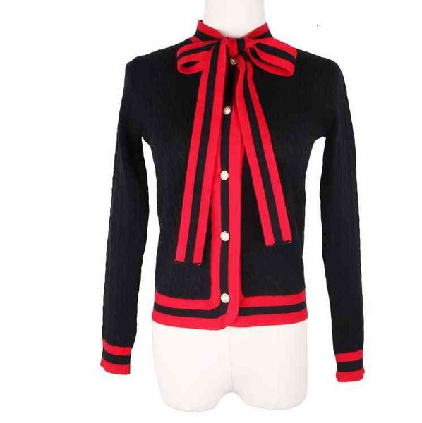 

women's sweaters 2017 brand same style cardigan regular long sleeve crew neck red/black bow women clothes 5 94p7, White;black