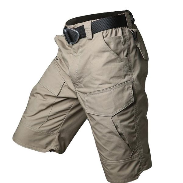 

loose cargo shorts men summer outdoor waterproof hiking shorts male military tactical shorts quick dry camping fishing wmtygi, Camo;black