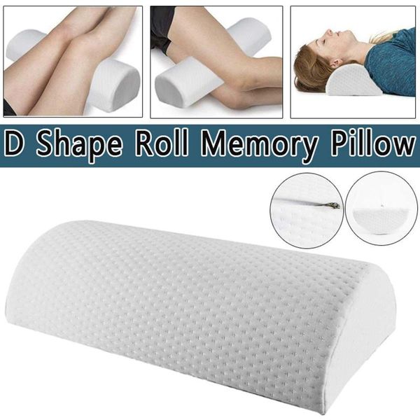 

d shape memory foam sleep roll pillow cusions for neck knee leg spacer back lumbar cervical spine support pregnant woman