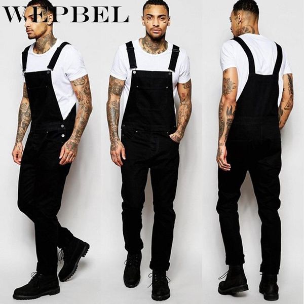 

wepbel women autumn winter black skinny denim bib pants ladies straight slim fit jeans long trousers1, Blue