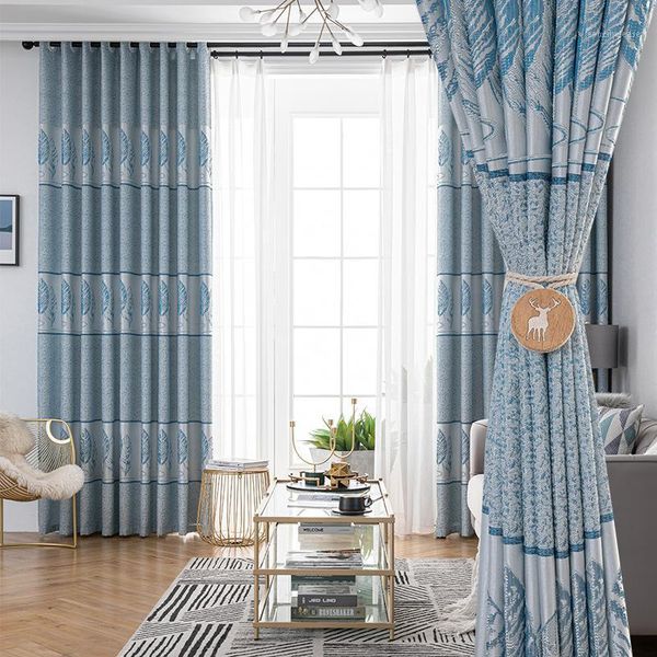 

european-style jacquard thick full blackout curtains custom curtains living room bedroom balcony windows and french windows1