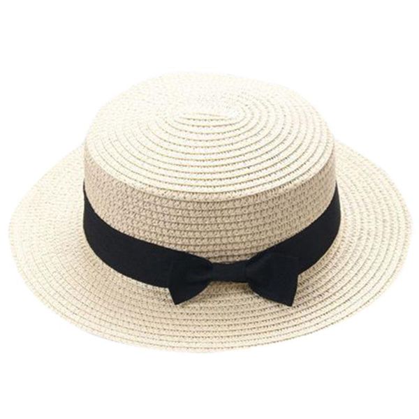 

baby bowknot children breathable hat straw hat kids boy girls cap summer hats for women sun hats for women006, Blue;gray