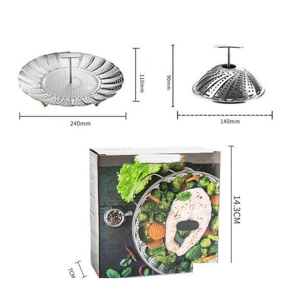 

stainless steel steaming basket new folding mesh food vegetable egg dish basket cooker steamer expandable pa jllgof dhsybaby