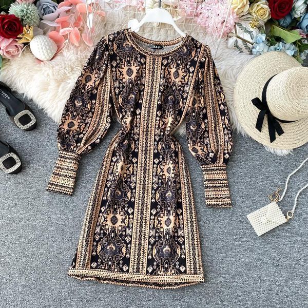 

2020 summer spring women autumn bodycon dress party vintage printing dresses long sleeve o-neck wrap hip slim vestidos, Black;gray