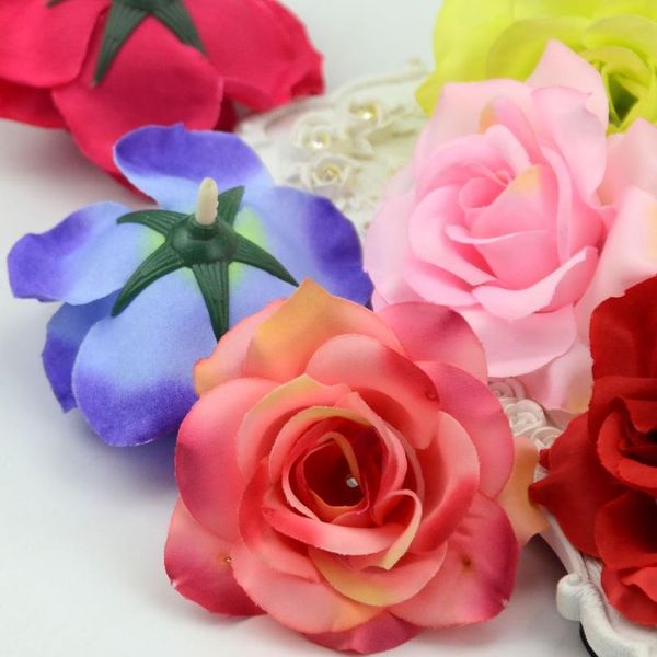 

5pcs 6.5cm large handmade artificial silk rose flowers heads diy scrapbooking garland fake mini flower for wedding de bbylkm