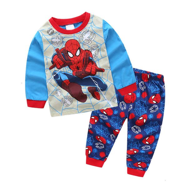 

home cloth cotton boys' and 2020 girls' suits children's pajamas, Blue;red