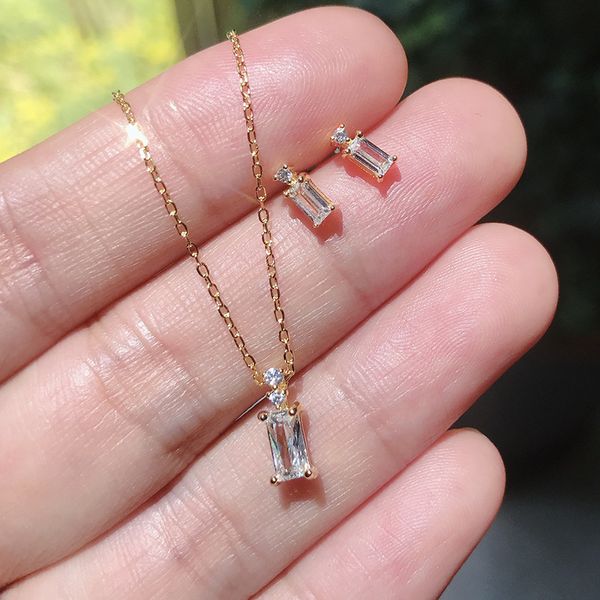 

silvology sterling 925 silver perfume bottle 5a square zircon necklace shine chic light luxury necklace for women office jewelry q0531