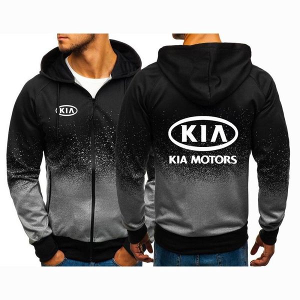 

2020 men sweatshirt zipper clothes kia casual man harajuku custom print men's jacket hoodies punk gradient color apkdu, Black