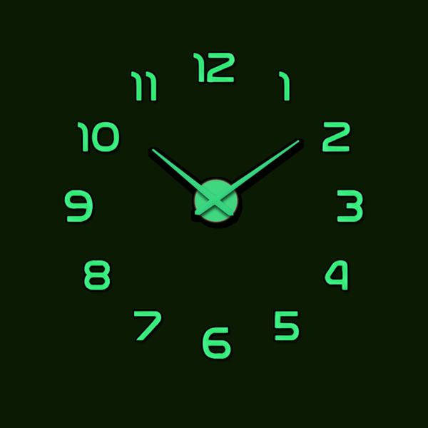 

modern night light wall clock, silent non-ticking quartz clock, large luminous function battery operated wall clock for office, kitchen