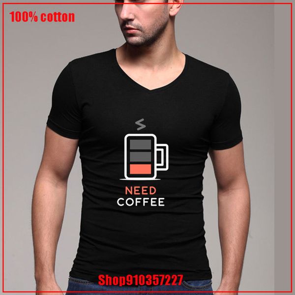 

battery low need coffee v short sleeve men slim fit men casual summer 4xl 5xl pop homme sport hooded sweatshirt hoodie t shirt