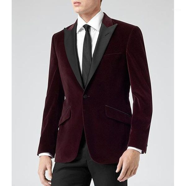 

2020 burgundy velvet groom mens tuxedo wedding suits for men man suit 3 peices set bridegroom tuxedos (jacket+pant+bowtie)1, White;black