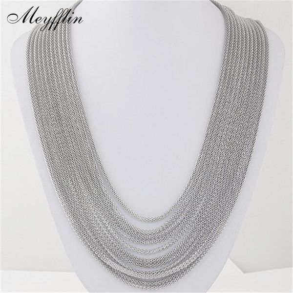 

collier fashion statement necklaces & pendants for women 2020 new multilayer chain necklace collares maxi jewelry kolye, Golden;silver