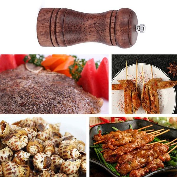 

solid wood salt pepper mill strong adjustable ceramic grinder spice peppercorn seasoning connt grind bbywaz