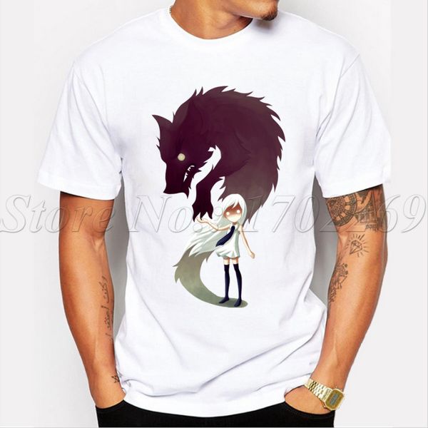 

2019 men's fashion werewolf printed t-shirt summer cool fashion tees sport hooded sweatshirt hoodie