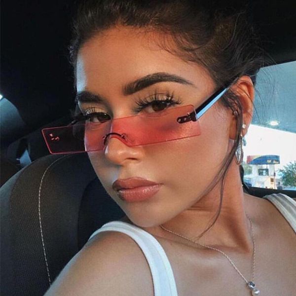 

sunglasses vintage square women fashion brand designer sun glasses female small rectangle lens transparent pink, White;black