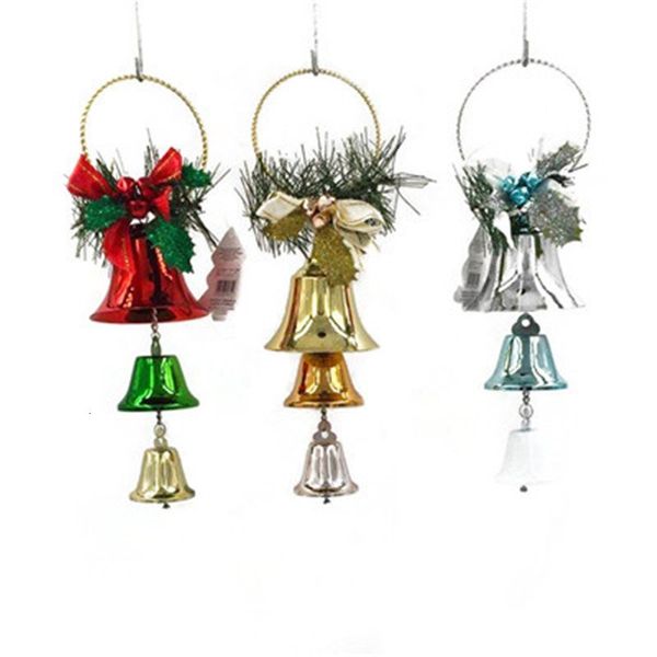 

ornaments bowknot jingle bell rings pendant christmas tree and home door hanging decor 2019 t3ya#