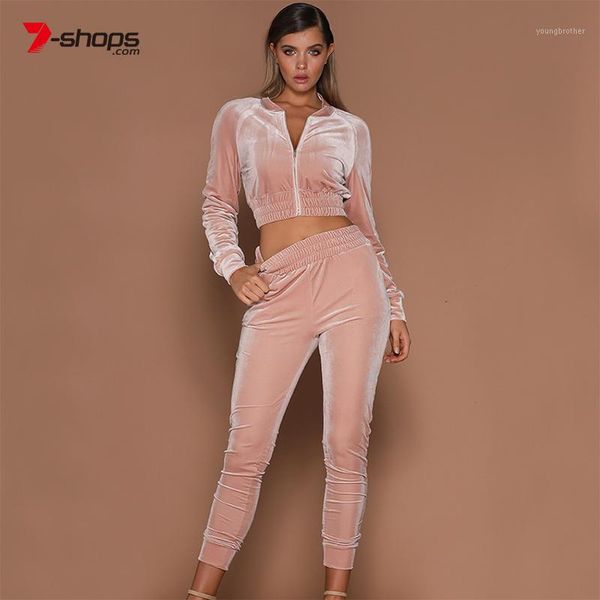 

women's tracksuits 7-shops two piece set women sweat suits slim bodycon hoodies sweatshirt velvet tracksuit long sleeve +stretch pants, Gray