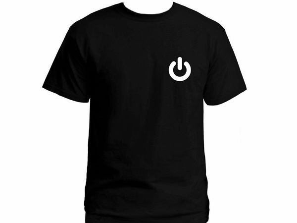 

2020 push power on/off button 100% cotton black nerdy graphic new men's hoodie designers t shirts sweatshirt
