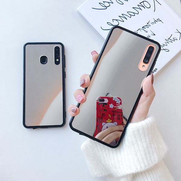 

роскошные зеркала телефон чехол для samsung s10 s9 s20 a10 a20 a30 a40 a50 a70 a21 a51 bling покрытие soft tpu крышка shell кок funda