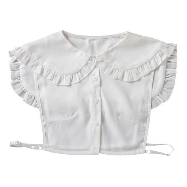 

women girls doll detachable fake collar ruffles lapel shawl shoulder wrap shirt wom qylxrj, Blue;red